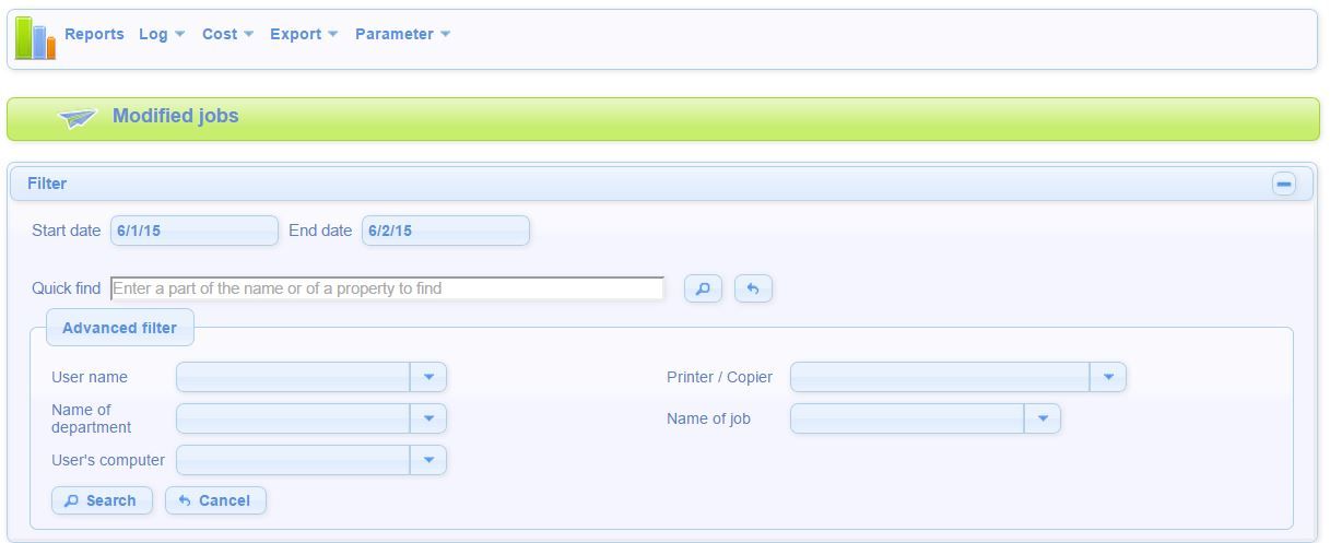 Modified jobs filter